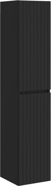 vidaXL Wandmontierter Badezimmerschrank in Schwarz, Modernes Design mit Scharniertüren und Regalböden, B/T/H: 33 x 34,5 x 160 cm - Bild 1