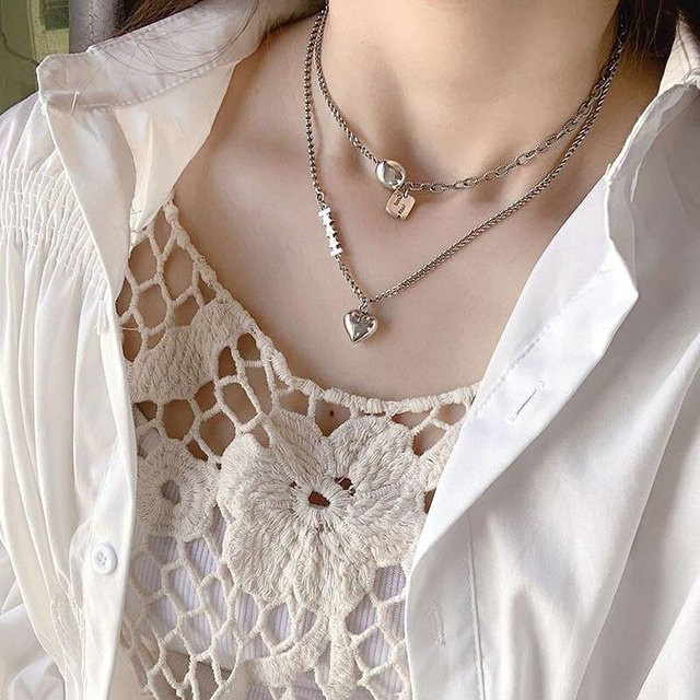 Halskette 925 Silber, Perle, Liebesherz Stern Anhänger, Damen - Bild 1