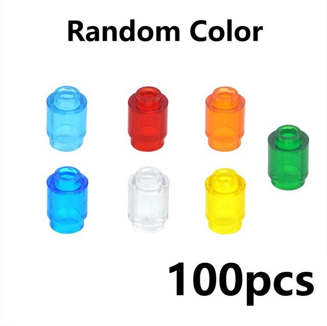 100-teiliges Set Bausteine Transparent 1x1 Rund Offene Noppe, ab 6 Jahren - Bild 1