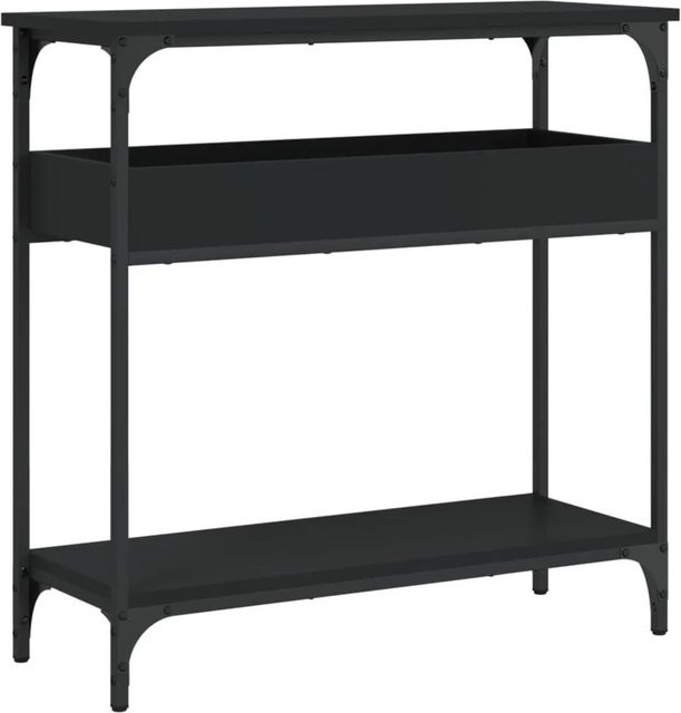 vidaXL Konsolentisch mit Ablage in Schwarz im industriellen Stil aus Holzwerkstoff und Metall, B/T/H: 75 x 29 x 75 cm - Bild 1