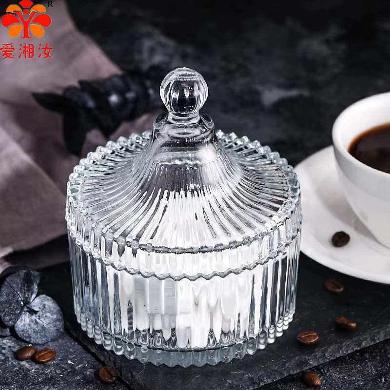 Aixiangru Kristallglas Zuckerdose mit Deckel in Transparent als kreativer Behälter für Süßigkeiten und Obst oder als Schmuckbox - Bild 4