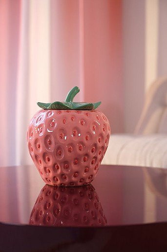 JUNA Deko-Topf aus Keramik mit floralem Design in Pink und Rot, B/T/H: 18,5 x 25,0 x 18,5 cm - Bild 1