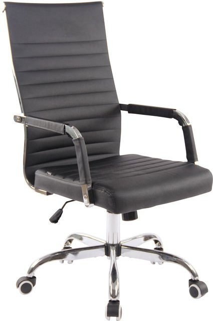 TPFLiving Bürostuhl Amadeus aus Kunstleder in Schwarz mit Armlehnen und Rollen, B/T/H: 63 x 63 x 120 cm - Bild 1