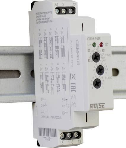 Rose LM CRM-93H/UNI Multifunktionales Zeitrelais 230 V/AC mit 3 Wechsler Kontakten in Weiß - Bild 1