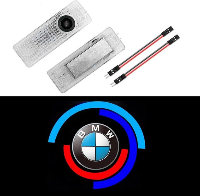2er Set LED Tür-Willkommenslicht in Weiß für BMW X1 X2 X3 X4 X5 X6 sowie 1er 3er 4er 5er 6er 7er Serie M5 E90 E92 M3 E60 E61 E65 F01 F02 F10 F30 F48 G30 G38 - Bild 1