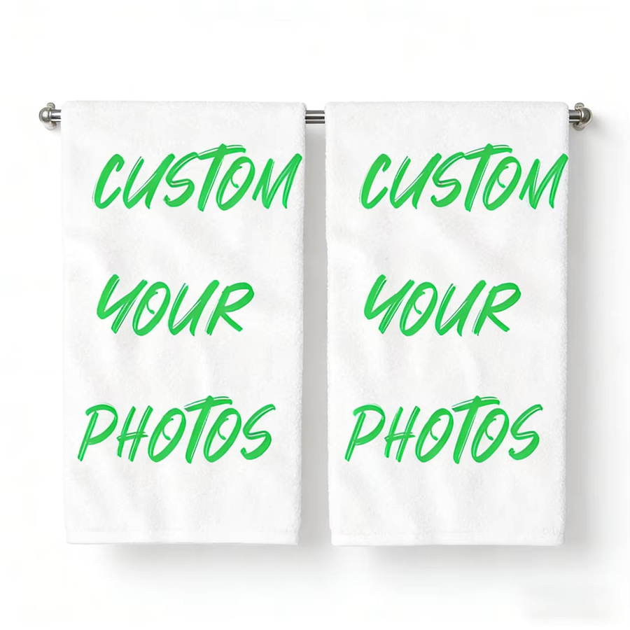 Personalisierte Handtücher mit Fotodesign von SRH in Weiß für Badezimmer und Fitnessstudio - Bild 4