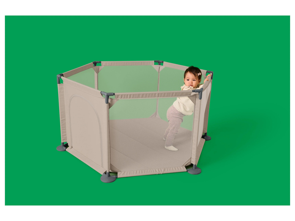 LUPILU Baby-Laufstall beige, faltbar, B/T/H: 116 x 134 x 66 cm - Bild 2