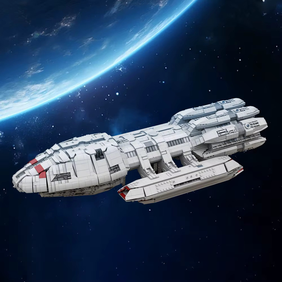Gobricks Battlestar Pegasus MOC-217809 Bauset im UCS-Maßstab, graues Weltraum-Schiff aus Kunststoff-Bausteinen für DIY-Montage - Bild 3
