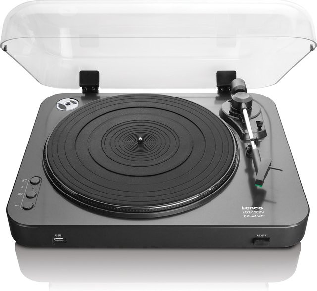 Lenco LBT-120BK Plattenspieler mit Riemenantrieb, Bluetooth und MP3-Kodierung in Schwarz - Bild 1