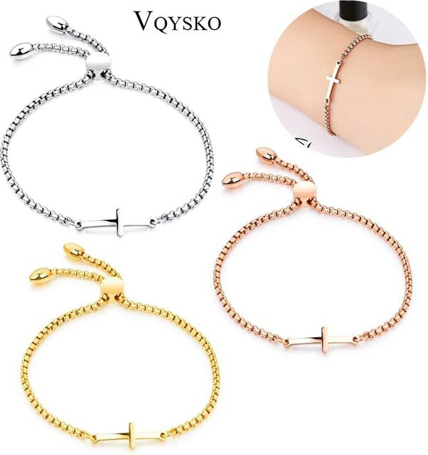 VQYSKO Armband, Edelstahl, dreifarbig, Damen - Bild 1