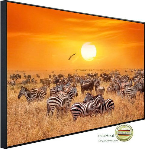 papermoon Infrarotheizung EcoHeat Afrikanische Antilopen und Zebras in bunt mit Matt-Effekt, App-Steuerung und Überhitzungsschutz, B/H/T: 60 x 60 x 6 cm - Bild 1