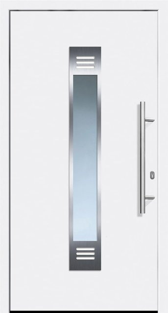 Aluminium-Haustür PANTO Modern Weiß Anschlag Rechts B: 110 cm, H: 210 cm - Bild 1
