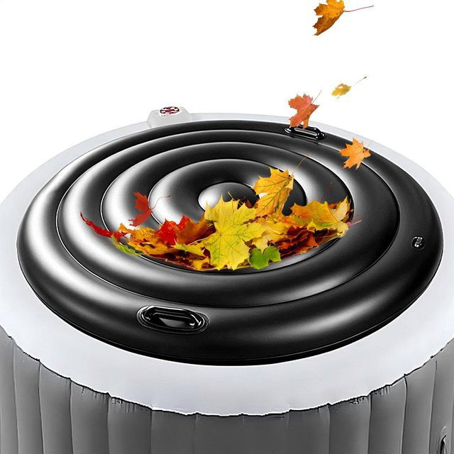 Aufblasbare Whirlpool-Abdeckung in Schwarz, runde Dome-Abdeckung für Outdoor-Whirlpools und Badewannen, Durchmesser: 160 cm - Bild 1