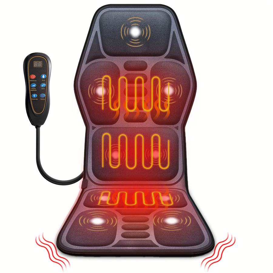 Ekmoey Beheizbares Vibrations-Massagesitzkissen in Schwarz zur Entspannung von Nacken, Rücken und Hüfte für Zuhause, Büro oder Auto - Bild 7