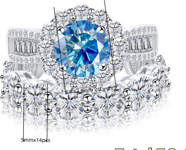 BIJOX STORY Ring-Set, 925 Silber, Bicolor, Verlobung - Bild 1