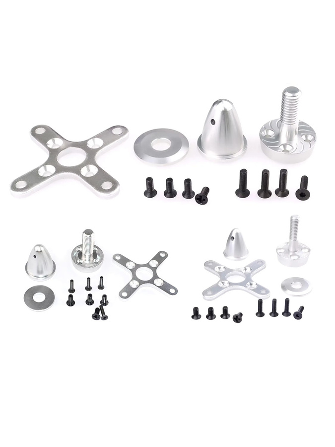 ÜBERTREFFEN HOBBY Bürstenloses Motor Zubehör Kit in Silber für RC FPV Drohnen, Starrflügel und Quadcopter (Kompatibel mit 2830, 3530, 3542, 4250, 5055, 5065, 6354) - Bild 1