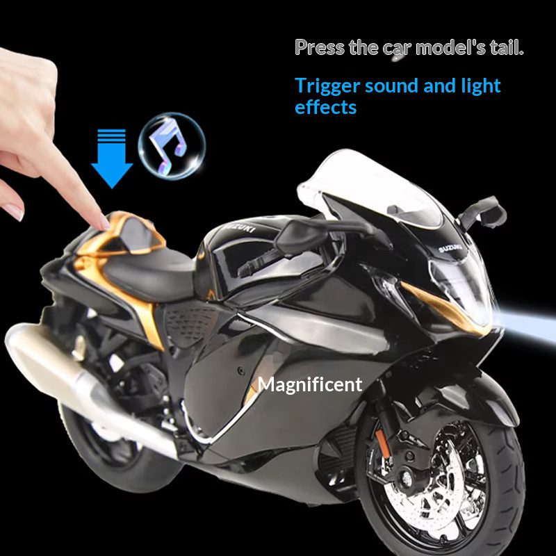 Maisto Suzuki Hayabusa Motorradmodell, 1:12, Metall, Grau, Schwarz - Bild 2