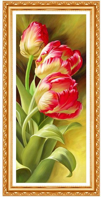 FIYO Diamantstickerei Sonnenblume Wandkunst als DIY Kreuzstich Malerei, beige, B x H: 20 x 30 cm - Bild 1