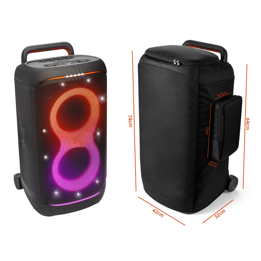 VODOOL Staubschutzhülle und Tragetasche für JBL PartyBox 520 Mesh Lautsprecher, wasserdicht, Schwarz - Bild 6