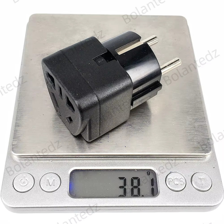 Bolantedz Reiseadapter für Australien (AU) nach Europa (EU) und Russland, geerdeter Typ E/F-Stecker für Deutschland und Frankreich, Schwarz - Bild 3