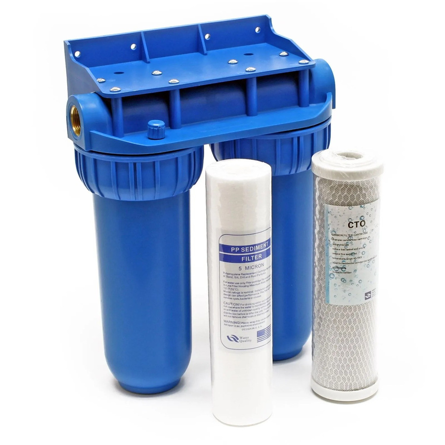 Naturewater Nw-Br10B2 Doppelfilter Wasserfilter mit Sediment- und Aktivkohlefilter, Blau, 1 Zoll - Bild 2