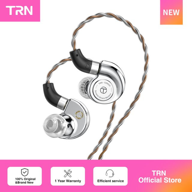 TRN Conch In-Ear Monitore mit DLC Diamant Diafragma und Tuning Nozzle Filtern in Silber - Bild 1
