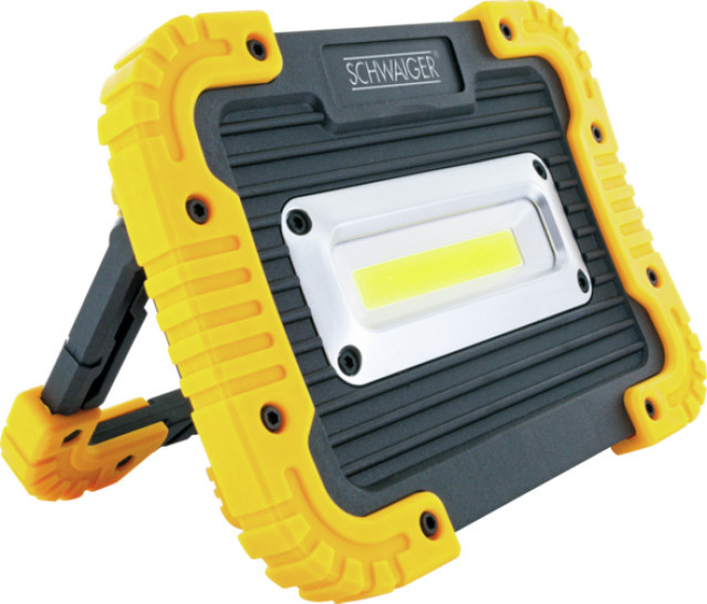 Schwaiger LED Arbeitsleuchte COB Multifunktionsstrahler 10W 500lm Schwarz-Gelb - Bild 1