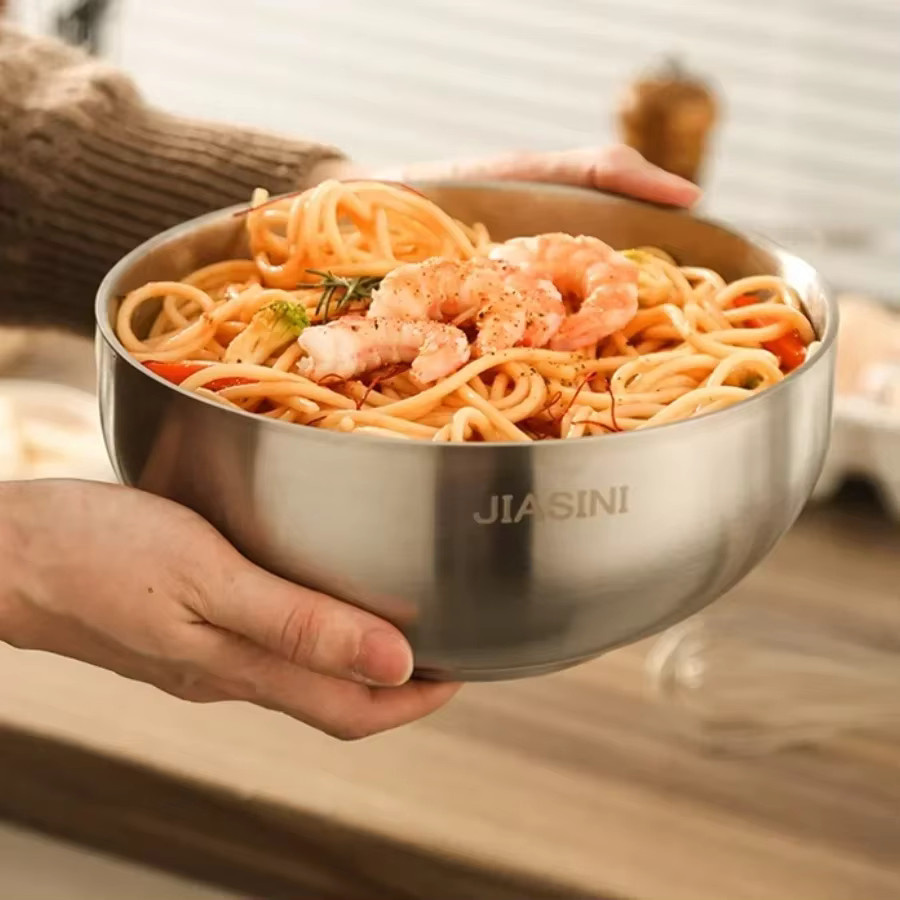 BAIJL Edelstahlschüssel mit Doppelisolierung in Silber als Salat-, Obst- und Suppenschüssel - Bild 3