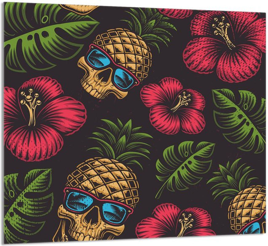 Glazen Küchenpaneel Ananas von Super Merchant, mehrfarbig, B: 65 cm, H: 60 cm - Bild 1