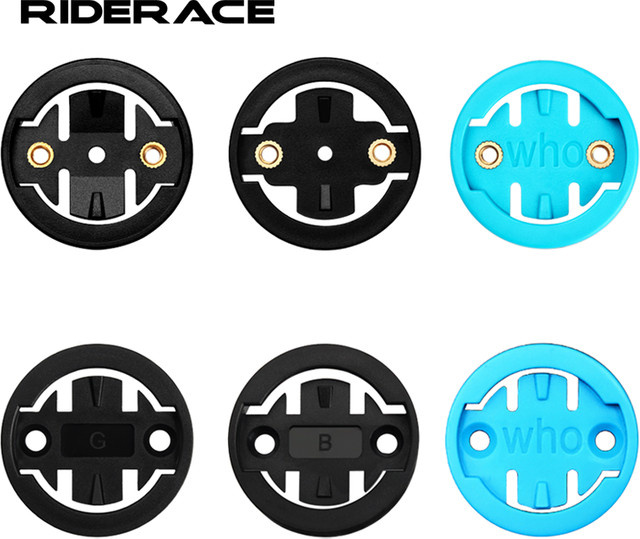 Fahrrad Computer Halterung Basis von riderace in Schwarz, Adapter aus Kunststoff für Garmin, Bryton, Wahoo und Magene - Bild 1