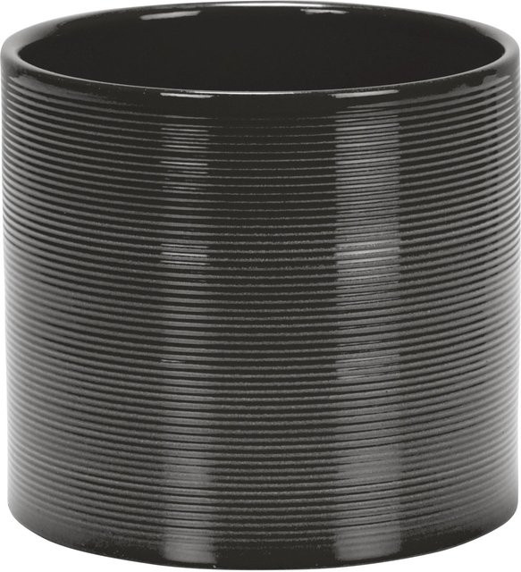 Scheurich Übertopf Glass Grey aus Keramik mit Querrillen, Durchmesser: 14 cm, Höhe: 13 cm - Bild 1