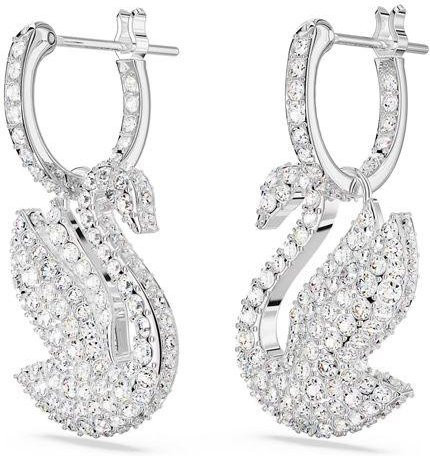 Swarovski Hängeohrringe, Edelstahl, Weiß, Damen - Bild 1