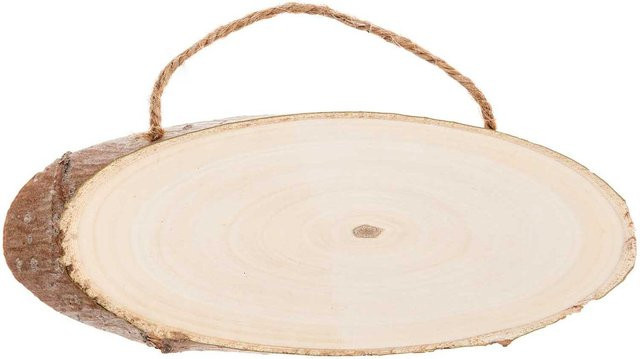 Rico Design Holzschild oval aus Pappelholz in Beige, B/H: 14-18 x 7-10 cm, Tiefe: 1 cm - Bild 1