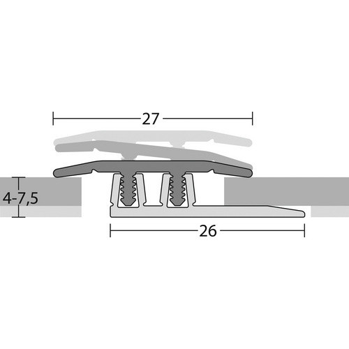 CARL PRINZ Übergangsprofil PROFI-DESIGN aus Aluminium in Silber, Breite: 2,7 cm, Höhe: 0,6 cm - Bild 2