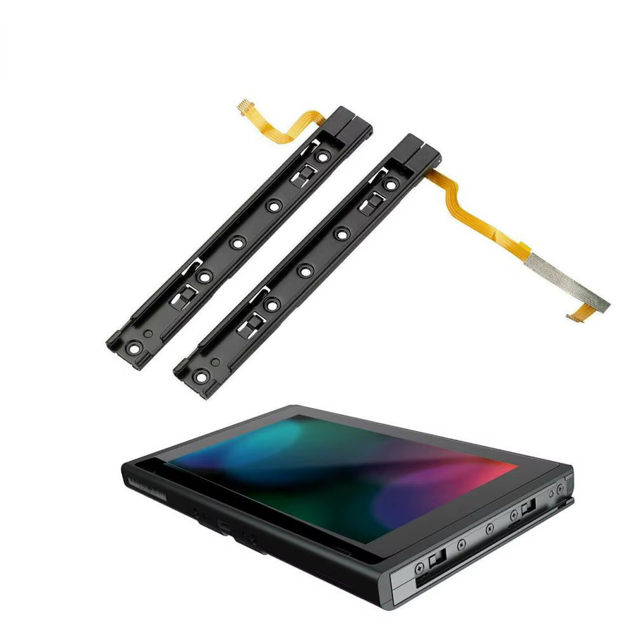 Ersatzschiene Slider Set für Nintendo Switch Joy-Con Links und Rechts mit Flexkabel in Schwarz - Bild 2