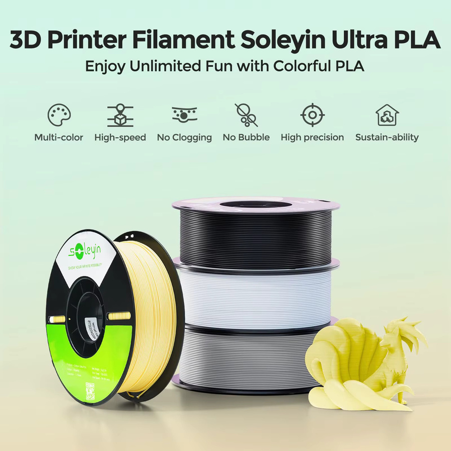 Creality Soleyin Ultra PLA 3D-Drucker-Filament 1,75mm, 1 kg, Weiß - Bild 2