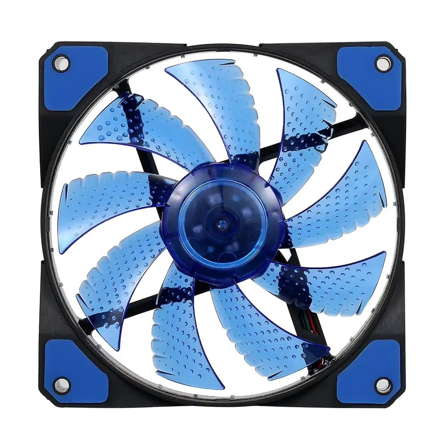 FTBTOC Blauer LED PC-Gehäuselüfter 120mm mit hohem Luftstrom, DC 12V, 3-Pin oder 4-Pin Anschluss für Desktop-Computer und CPU-Kühler - Bild 4