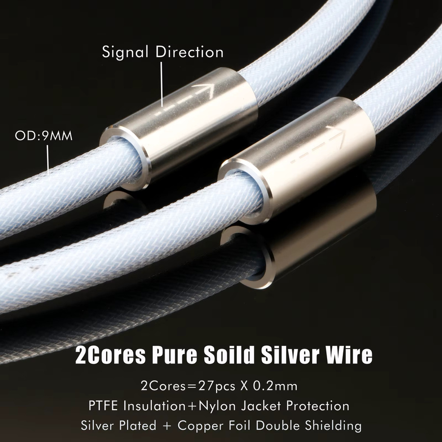 Preffair RCA-Signalkabel aus 5N reinem Sterlingsilber in Silber - Bild 3