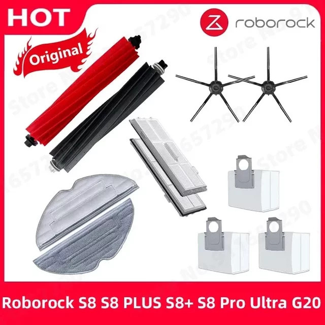 Roborock S8 S8 Plus S8 Pro Ultra G20 Ersatzteil-Set mit Seitenbürsten, Filtern, Wischmopps und Staubbeuteln in Multicolour - Bild 1