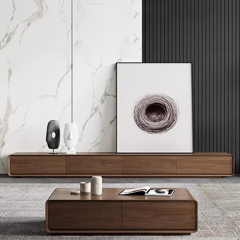 Moderner TV-Tisch aus Holz von DUTRIEUX in Braun mit mattem Finish - Bild 2