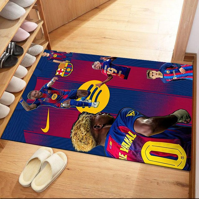 LivSpaceVibe Yamal Kicks The Ball Rechteckiger Teppich mit Kinder-Motiv, Mehrfarbig, Polyester, B/H: 90 x 60 cm - Bild 1