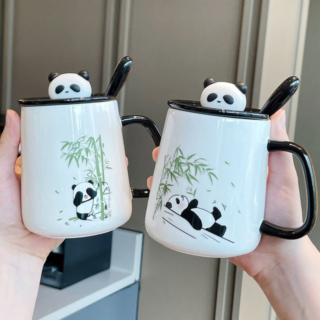 Weiße Keramiktasse mit Panda-Motiv To Catch Fish für Erwachsene - Bild 1