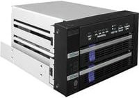 Icy Dock FatCage Wechselrahmen MB901SPR-B R1 für 2x 2.5/3.5 Zoll SATA HDD/SSD RAID in Schwarz und Silber - Bild 1