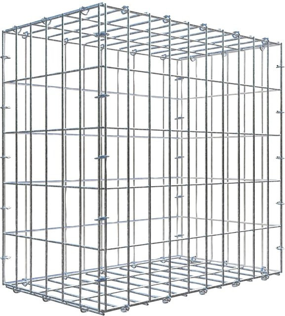 C-Ring-Gabione aus Draht in Silbergrau, B/T/H: 50 x 50 x 30 cm, Maschenweite 5 x 10 cm - Bild 1