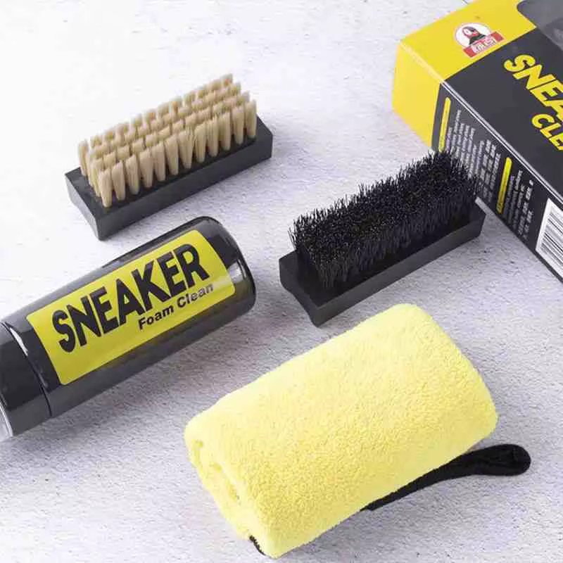 SMATLELF 3-in-1 Schuhreiniger Set mit wasserfreiem Schaumstoff für Sneaker und Wildleder, Weiß, 150 ml - Bild 4