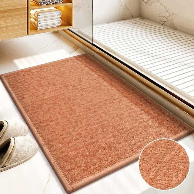 Rutschfeste Plüsch Fußmatte von Yiran Furniture mit Schneeflocken-Muster in Braun, B/T: 60 x 40 cm - Bild 1
