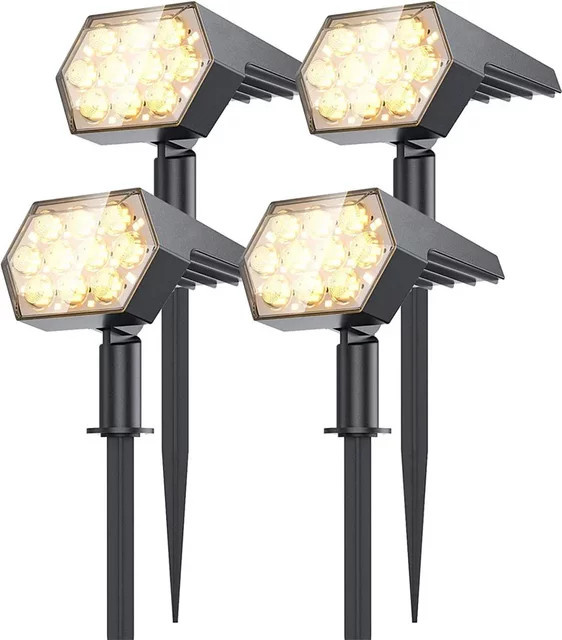 Swiatla 92 LED Solarleuchten für den Außenbereich, wasserdichte Solarstrahler in Schwarz mit IP67 Schutz für Garten und Hof - Bild 1