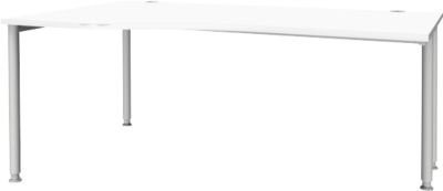 Schäfer Shop Genius Freiformschreibtisch MODENA FLEX mit Ansatz links, weiß/weißaluminium, B: 180,0 cm - Bild 1