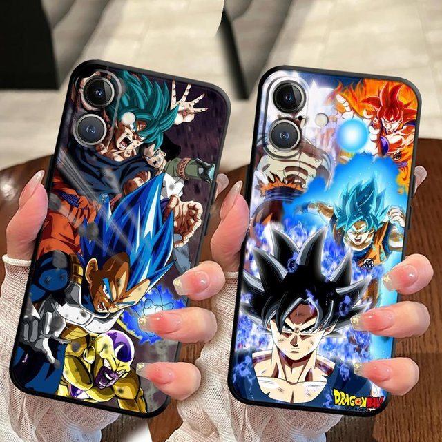 Schwarze weiche Handyhülle mit Dragon Ball Goku Motiv für iPhone Modelle - Bild 1
