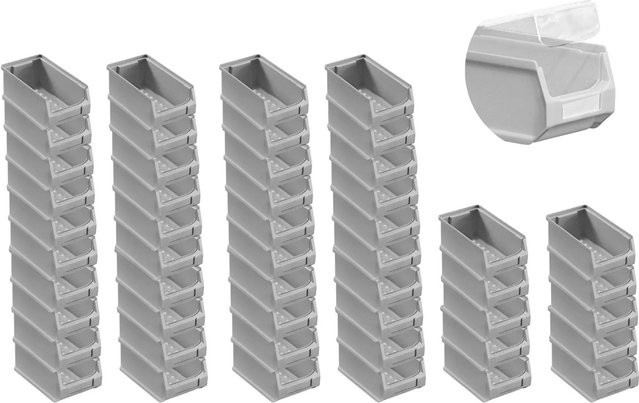 PROREGAL SuperSparSet 40er Pack Sichtlagerbox 2.0 mit Abdeckung, Grau, H x B x T: 7,5 x 10 x 17,5 cm - Bild 1